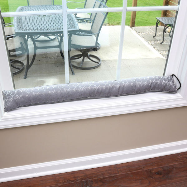 Home District Jacquard Draft Dodger with Handle - Weighted Door and Window Breeze Guard - 36" Long