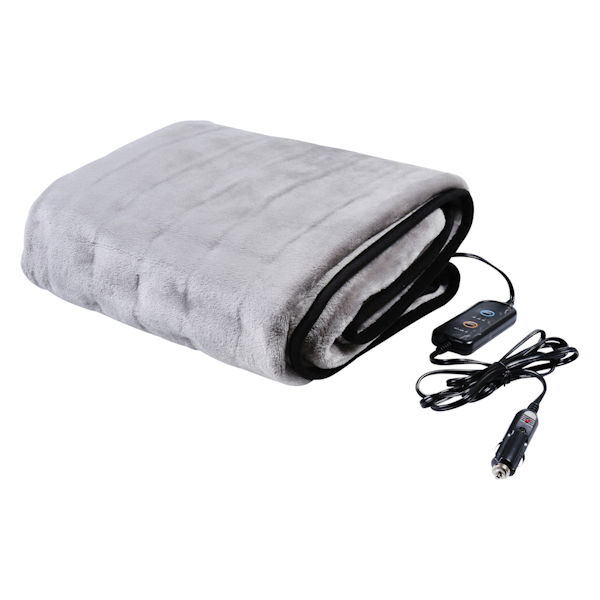 Heated 12v Outlet Electric Car Blanket - Gray