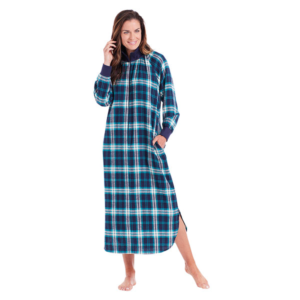 Product image for Women's Flannel Lounger Long Plaid Night Gown