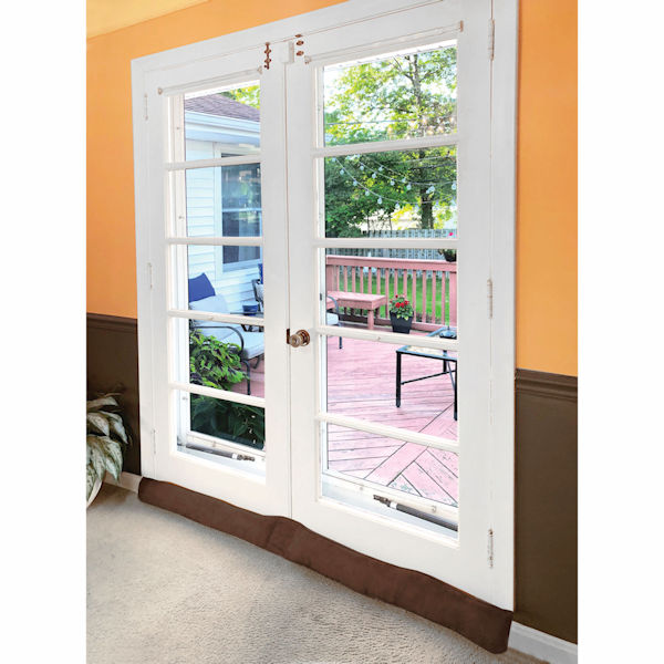 Product image for Home District French Door Draft Dodger - Weighted Door and Window Breeze Guard, Noise Blocker, Bug Stopper