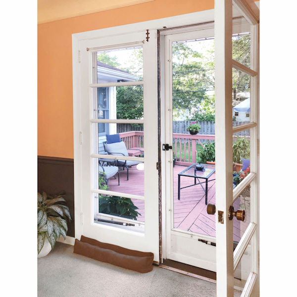 Product image for Home District French Door Draft Dodger - Weighted Door and Window Breeze Guard, Noise Blocker, Bug Stopper