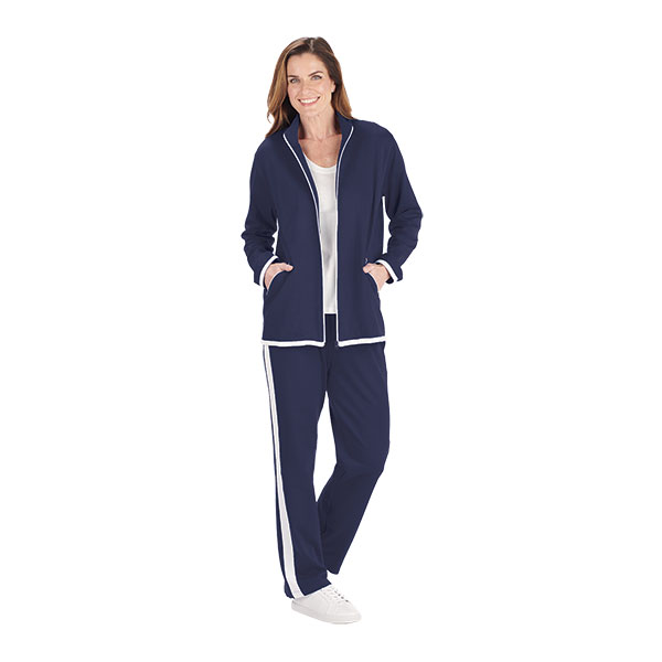 Unisex Front Pleat Side Striped Track Suit Matching Jacket and Pants USA  Size