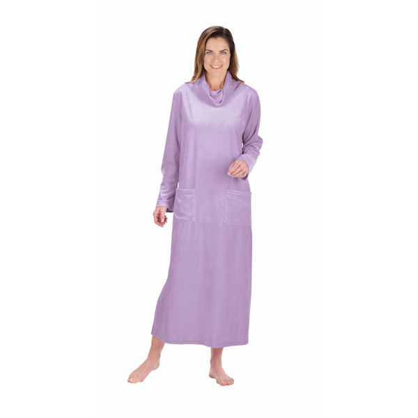 Product image for Long Velour Cowlneck Lounger