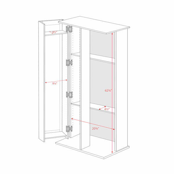 Product image for Grande Locking Media Storage Cabinet with Shaker Doors - Black
