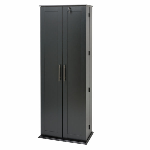 Product image for Grande Locking Media Storage Cabinet with Shaker Doors - Black