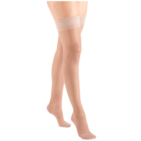 Support Plus® Women's Sheer Closed Toe Moderate Compression Thigh High Stockings