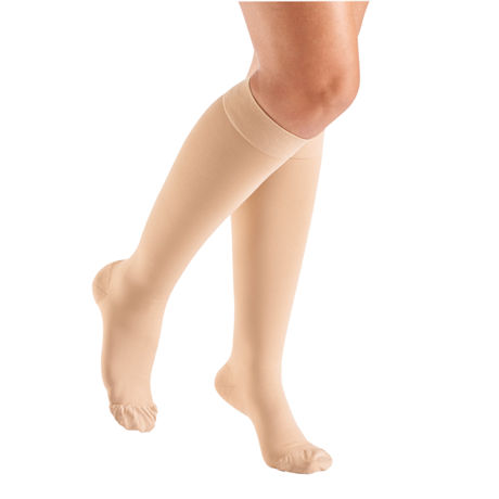 Support Plus Women's Opaque Closed Toe Firm Compression Knee High Stockings