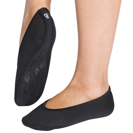 Nufoot Women's Ballet Flat with Non-Slip Soles - Black