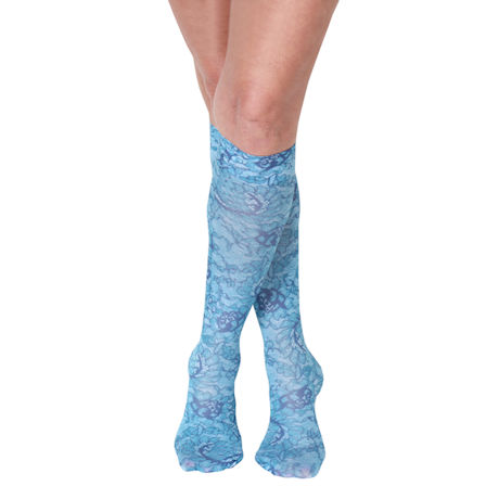 Celeste Stein® Women's Printed Closed Toe Moderate Compression Knee High Stockings
