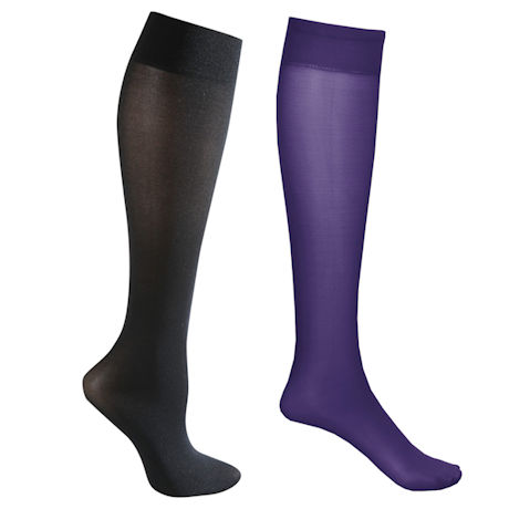 Women's Opaque Closed Toe Firm Compression Trouser Socks - 2 Pack