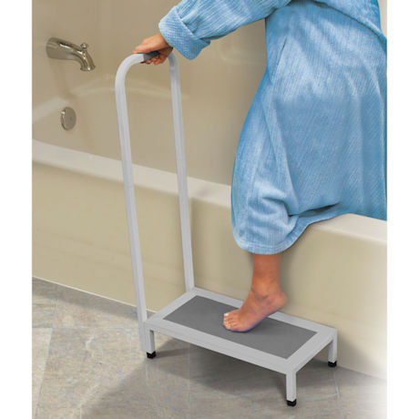 Bath and Shower Step Stool with Handle - Supports up to 500 lbs.