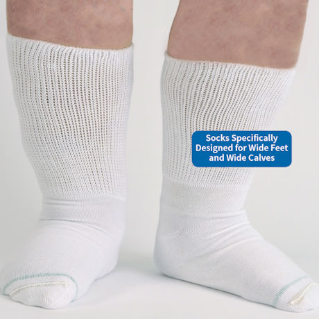 Unisex Extra Wide Calf Bariatric Diabetic Crew Socks