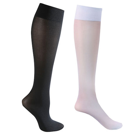 Opaque Closed Toe Wide Calf Moderate Compression Trouser Socks - 2 Pack