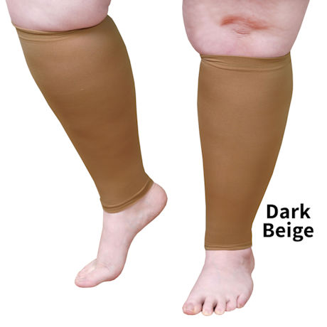 Opaque Open Toe Extra Wide Calf Moderate Compression Knee High Calf Sleeve - 1 Pair
