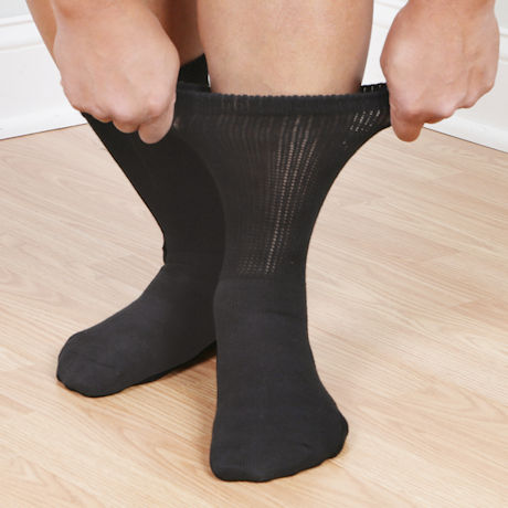 Buster Brown® Men's Non-Binding Diabetic Crew Socks-3 Pack