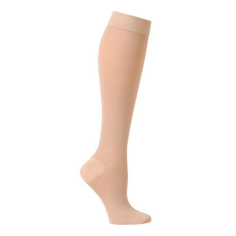 Support Plus® Women's Opaque Closed Toe Petite Height Firm Compression Knee High Stockings