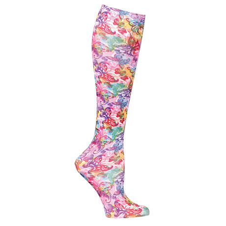Celeste Stein® Women's Printed Closed Toe Firm Compression Knee High Stockings
