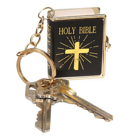 Mini Printed Bible on Keychain
