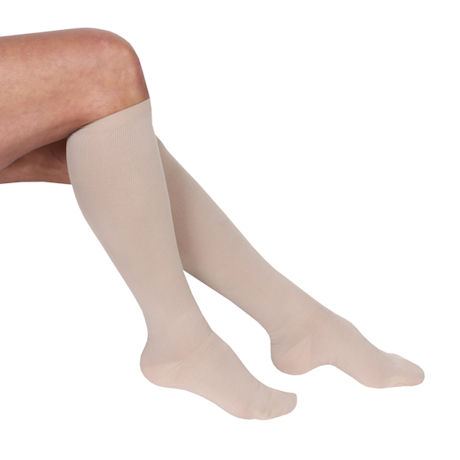 Support Plus® Women's Microfiber Wide Calf Moderate Compression Knee High Socks