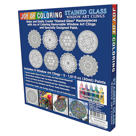 Stained Glass Mandala Window Art Clings - Set of 8