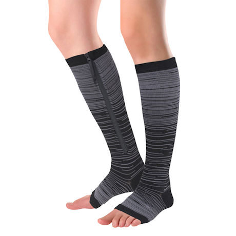 Unisex Graduation Compression Cooling Zip Knee High Socks