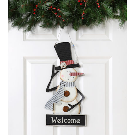 Happy Snowman Welcome Sign