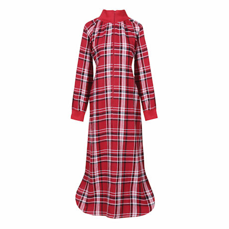 Women's Flannel Lounger Long Plaid Night Gown