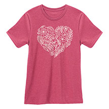 Alternate image Floral Heart T-Shirts