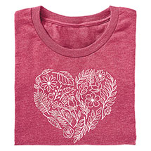 Alternate image Floral Heart T-Shirts