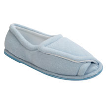 Alternate image Women's Rubber Sole Terry Cloth Comfort Slippers - Light Blue
