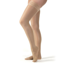 Jobst Women's Ultrasheer Closed Toe Petite Height Firm Compression Thigh High Stockings