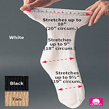 Alternate Image 1 for Caresox® 100% Cotton Unisex Wide Calf Ultra-Dry Crew Socks