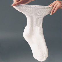 Alternate image for Caresox 100% Cotton Unisex Wide Calf Ultra-Dry Crew Socks