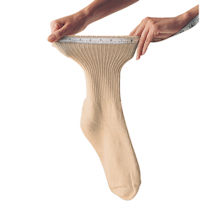 Alternate image for Caresox 100% Cotton Unisex Wide Calf Ultra-Dry Crew Socks