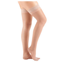 Support Plus® Women's Sheer Closed Toe Firm Compression Thigh High Stockings