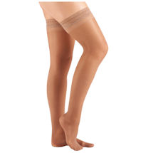 Alternate Image 1 for Support Plus® Women's Sheer Closed Toe Mild Compression Thigh High Stockings