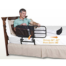 Alternate Image 6 for Ez Adjustable Bed Rail - Safety Hand Rails Pivot Down