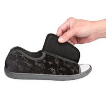 Alternate Image 1 for Foamtreads Marla Cushioned Velcro® with Non Skid Soles - Black