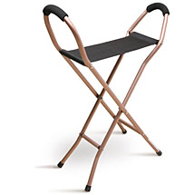 Alternate image Folding Cane Sling Seat in Lightweight Aluminum Supports 250 lbs