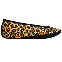 Alternate image for Nufoot Women's Ballet Flat Non Slip Slippers - Leopard