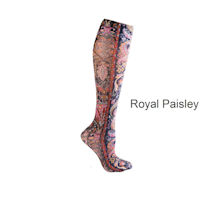 Alternate Image 5 for Celeste Stein® Women's Printed Closed Toe Wide Calf Moderate Compression Knee High Stockings