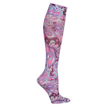 Celeste Stein Women's Printed Closed Toe Mild Compression Knee High stocking - Katrina