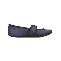 Alternate Image 1 for Nufoot Mary Jane Indoor Slippers Stretch with Non Slip Soles - Navy