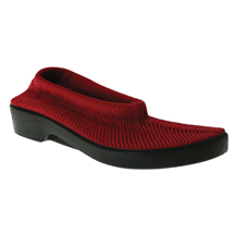 Spring Step Tender Stretch Knit Slip On Shoes - Red