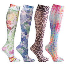 Product Image for Celeste Stein® Women's Printed Closed Toe Moderate Compression Knee High Stockings