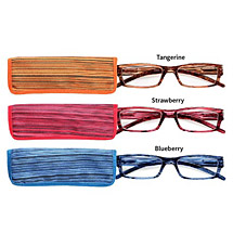 Alternate image Wood Grain Reading Glasses with Spring Hinges and Chamois Case