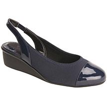 Ros Hommerson® Emma Stretchy Sling-Back Wedge - Navy
