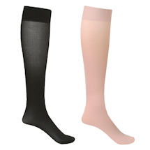 Alternate Image 1 for Women's Opaque Closed Toe Firm Compression Trouser Socks - 2 Pack
