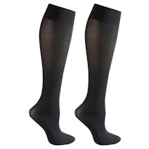 Alternate Image 2 for Celeste Stein® Women's Opaque Closed Toe Wide Calf Firm Compression Trouser Socks - 2 Pack