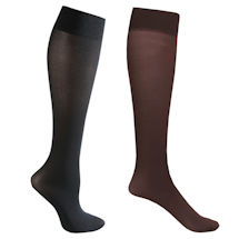 Alternate Image 4 for Women's Opaque Closed Toe Wide Calf Firm Compression Trouser Socks - 2 Pack